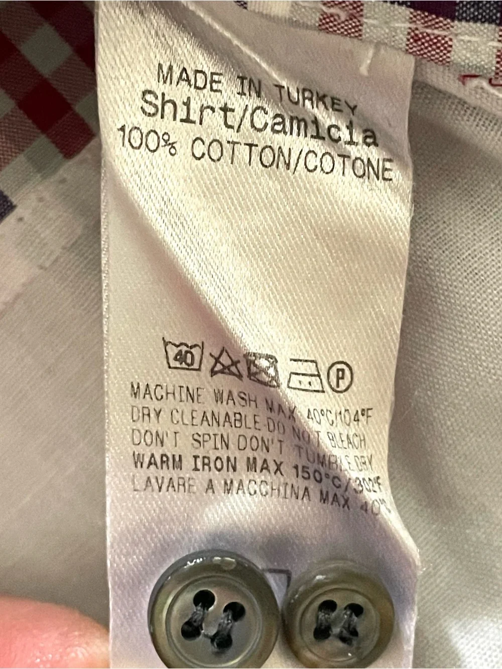 Ermenegildo Zegna Size Large Red Check Men's Button Down Dress Shirt Pocket READ